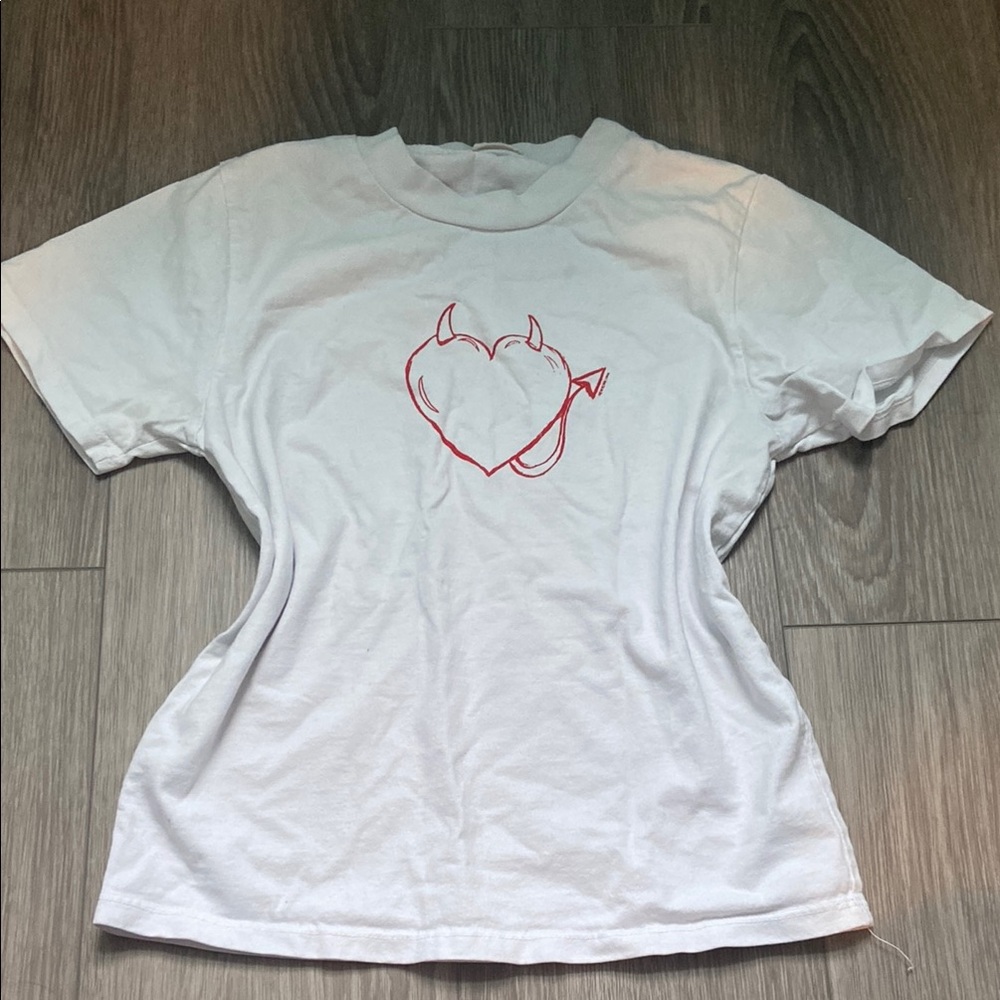 H&M White T-Shirt with Graphic Design